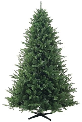 RS Trade HXT 24019 180 cm Pop-Up Schnellaufbau Weihnachtsbaum (Ø ca. 124 cm) mit 1871 Spitzen PE/PVC künstlich, schwer entflammbar, unechter Tannenbaum inkl. Christbaum Ständer aus Metall