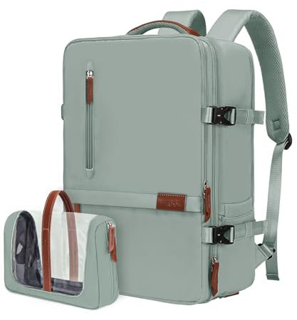 MOSISO Reiserucksack,40L Tragerucksack für Frauen Männer,17-17,3 Zoll Airline Approved Luggage Rucksack mit USB Ladeanschluss&Versteckter Schultergurt,Lässig Daypack, Antikes Grün