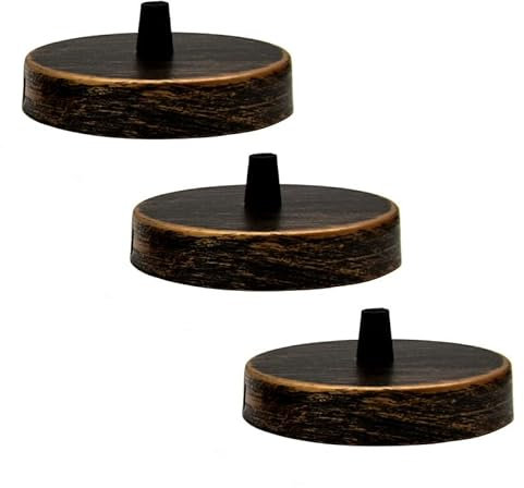 LEDSone 3PCS Ceiling Rose Pendant Cable Grip Clamp Plate for Light Fitting 120mm Multi Colour Ceiling Rose with Accessories (Brushed Copper)