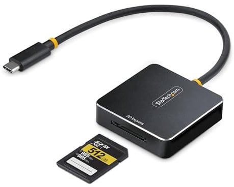 StarTech.com SD Express USB-C Kartenleser, 10Gbps USB C Speicherkartenleser, SD 7.1 Externer Kartenlesegerät, SDHC/SDXC