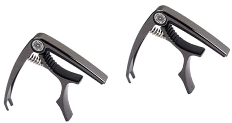 TOYANDONA 2pcs Guitar Capo Clip Tuner Gun-black Capo for Acoustic Electric Guitars Ukulele Banjo and Mandolin Accurate Tuning for All String Instruments