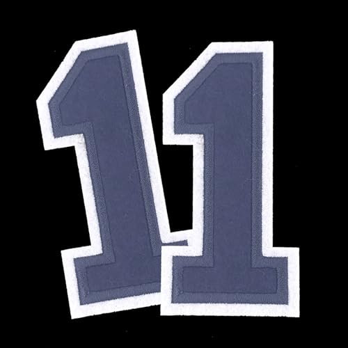 Large Iron on Number Patches for Clothing Jeysey Backpacks Clothes Jacket 4.5 Embroidered Felt Numbers Appliques Monogram Sew on/Heat Transfer Varsity Big Navy Blue Number Fabric Patch 1/11