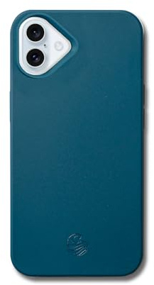 Wave Case iPhone 16 MagSafe Compatible Phone Case - Eco-Friendly Wheat Straw Phone Case with Shock-Absorbing Corners | 2mm Raised Lip | Ultra-Thin Design, 360° Protection | Blue
