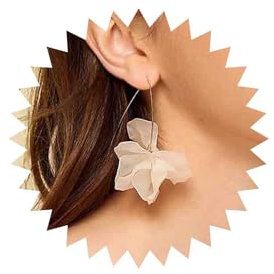 Cybche Vintage Blume Blütenblatt Baumeln Ohrringe Weiß Floral Tropfen Ohrringe Acryl Blume Ohrring Floral Blütenblatt Ohrring Braut Blumen Schmuck Für Frauen
