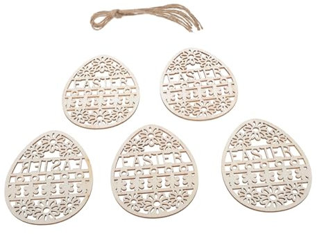 Ciieeo 1 Satz Ei-anhänger Osterbasteln Für Spielzeugeier Frohe Ostern-Aufkleber Osterkranz Osterei DIY Material Ostereier Selber Machen Ostereier Aufhängen Holz Khaki