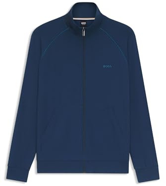BOSS Mens Mix&Match Jacket Z Logo-embroidered regular-fit jacket in stretch-cotton jersey