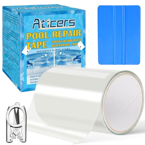 Kit Reparation Piscine, Kit Réparation Liner Piscine Transparent, 10cm * 152cm Ruban Adhésif Réparation Piscine, Ruban de Réparation de Piscine Sous-marine pour Réparer Diverses Surfaces de Piscine
