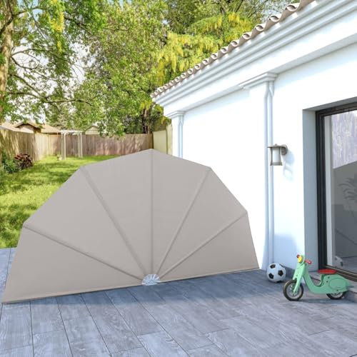 Toldo lateral plegable para terraza, color crema, 200 cm