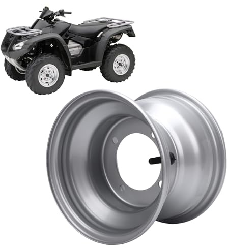 ciciglow 18x9.50-8 ATV Rad Rand, 8-Zoll-Rad Rand Hub für ATVs Go Karts Off-Straße Fahrzeuge Quad-Fahrräder Silber (Vier Loch (Lochabstand: 110 mm / 4,33in)