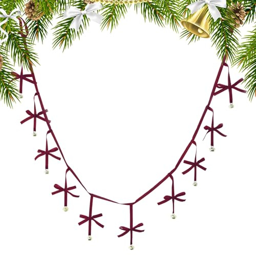 Urlaubsbogenschmuck - Große Satin Dekorative Band Klassische Weihnachtsdekorationen, Festliche Hangakzente, stilvolle rote Bandbögen | für Treppeneingangstür Wandregal und ho