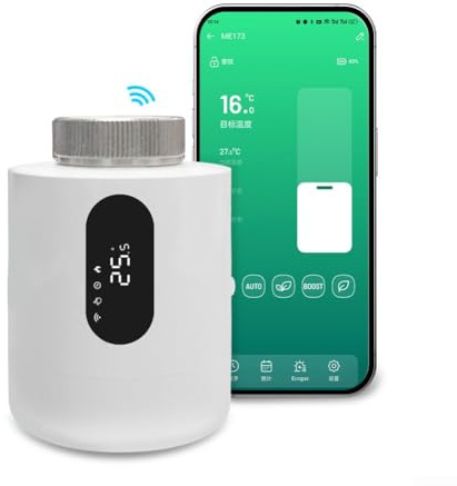 Smart WiFi Heizkörperthermostat, programmierbarer Heizzeitplan, Kindersicherung und Frostschutz für TUYA Smart und für Alexa