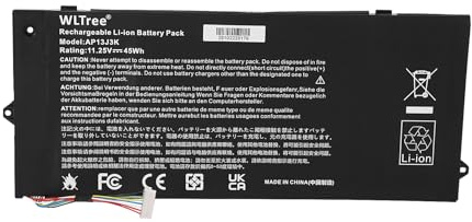WLTree AP13J3K AP13J4K KT.00304.001 Batterie pour Acer Chromebook 11,6 Zoll 11 C740 C720 C720P Serie Notebook CB3-431-C5EX KT.00303.001 (kurzes Kabel 2,5 cm) Battery 11.25V 45Wh