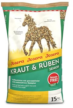 JOSERA Kraut & Rüben Senior (1 x 15 kg) | Premium Pferdefutter | Getreidefreie Rezeptur | Stärke- & zuckerreduziert | Leicht zu kauen | 1er Pack