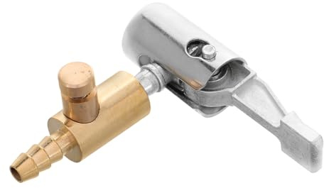 SHERCHPRY Adaptateur de Gonfleur de Pneus Métallique Verrouillable Embout Fileté 65 MM Compatible Pompe à Air Portable pour Voiture Vélo et Matelas Pneumatique Raccord Rapide