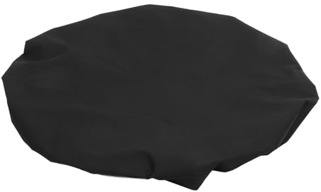 Kichvoe Housse de Foyer Extérieur Ronde en Tissu Oxford 600d Noir, Couvercle Ignifugé 40 X 4 Pouces, Protection Imperméable pour Braséro, Couverture de Fosse Résistante aux Intempéries