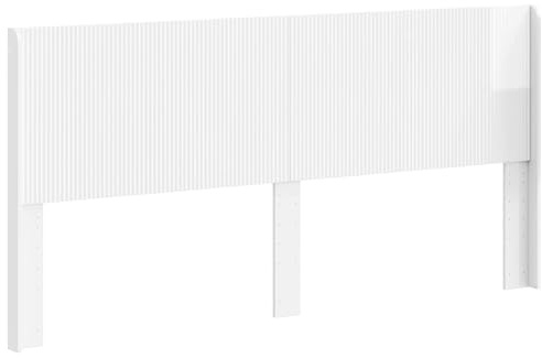 vidaXL Kopfteil Hochglanz Weiß Holzwerkstoff, Bettkopfteil, modernes Design, rechteckig, senkrechte Leisten, Holz, minimalistisches Möbelstück
