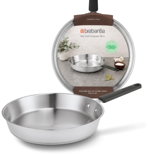 Brabantia Enjoyment Poêle Inox - Ø 28 cm - 90% Recyclé - Surface +20% - Tous Feux Compatible Induction