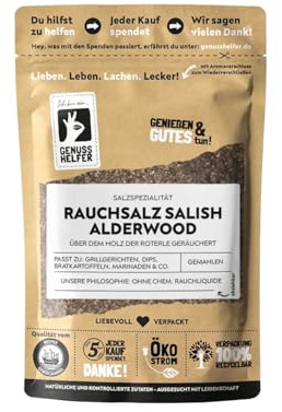Bremer Gewürzhandel Rauchsalz Salish Alderwood, Rauchsalz aus den USA, leckeres Speisesalz mit Raucharoma, 100g