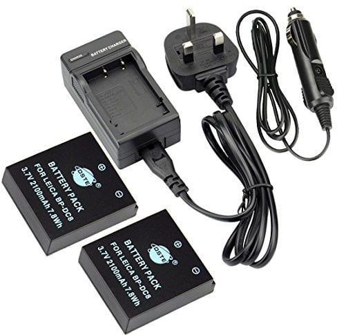 DSTE® 2x BP-DC8 Rechargeable Li-ion Battery + DC29U Travel and Car Charger Adapter for Leica X-Vario MINI-M X-typ113 X1 X2 Digital Camera as BP-DC08