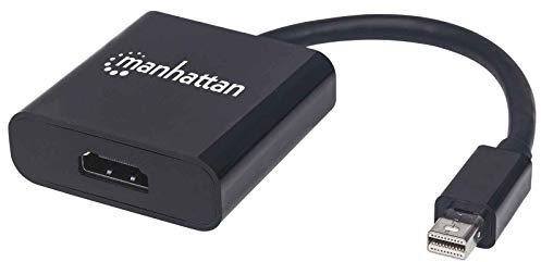 Manhattan Mini DisplayPort 1.2a to HDMI Adapter Cable, 4K@60Hz, Active, 19.5cm, Male to Female, Black, Three Year Warranty, Polybag