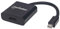 Manhattan Mini DisplayPort 1.2a to HDMI Adapter Cable, 4K@60Hz, Active, 19.5cm, Male to Female, Black, Three Year Warranty, Polybag