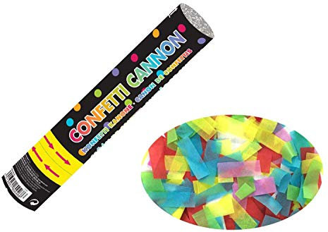 Amscan 9902995 - Konfettikanone, mehrfarbig, Papier, 24 cm, Partydekoration,Regenbogenfarben