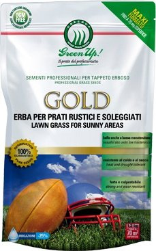 SEMI DI PRATO ERBA GOLD SOLEGGIATO DI FACILE MANUTENZIONE 1,2 KG PER 70 MQ AMDGarden