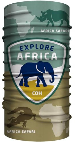 Club of Heroes Afrika Safari Bandana, nahtloses Multifunktionstuch 25 x 50 cm aus weicher Mikrofaser/atmungsaktiv Schlauchschal Halstuch Schal/Reise Reiseführer Namibia Tansania Südafrika Kenia