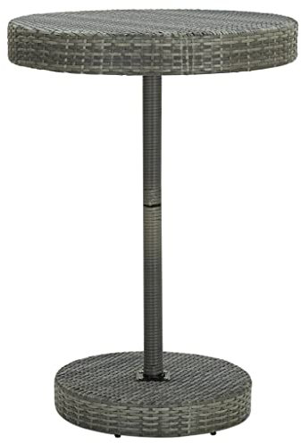 vidaXL Gartentisch Beistelltisch Balkontisch Gartenmöbel Tisch Terrassentisch Bartisch Bistrotisch Grau 75,5x106cm Poly Rattan Stahl