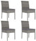 vidaXL 4X Chaises de Salle à Manger de Jardin Chaises à Dîner de Patio Sièges d'Extérieur Chaises de Repas Terrasse Résine Tressée Gris