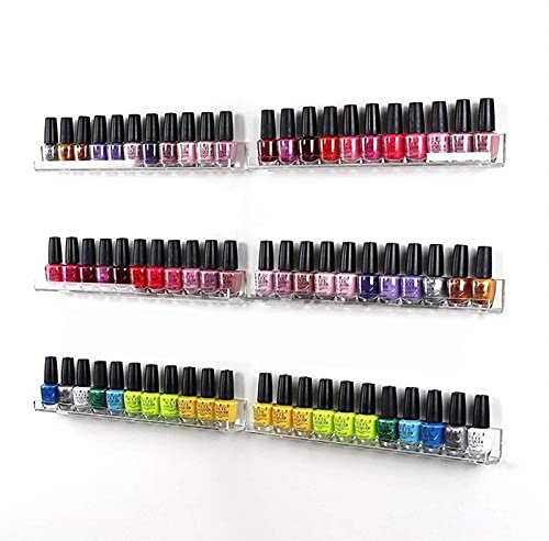 Hanghaijia Wandmontiertes Nagellackregal, Ätherisches Öl Schönheitsprodukte Transparentes Acryl-Lagerdisplay (Size : 6PCS)