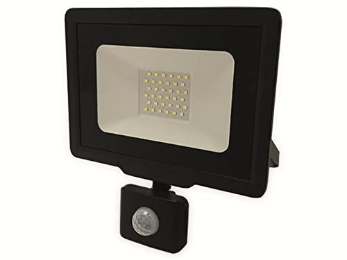 Optonica Projecteur LED Noir 20W (100W) à Détecteur IP65 1600lm - Blanc du Jour 6000K