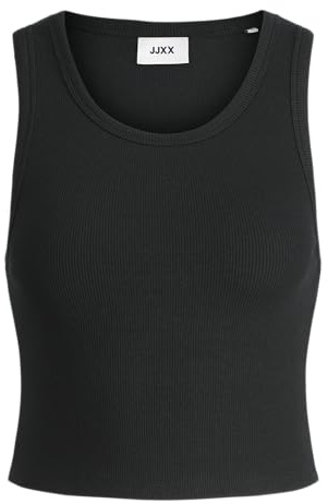 JACK & JONES Femme Jjxx Jxfallon Sl Rib Débardeur Noos T-shirt, Noir, S EU