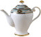 YBK Tech Bone China Teapot, 34oz Ceramic Coffee Pot, Baroque Art Feeling Patterns