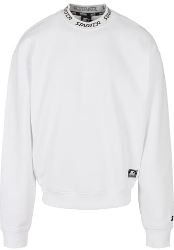 STARTER BLACK LABEL Herren Starter Jaquard Rib Crewneck White, XXL