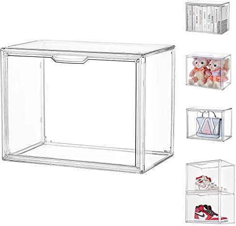 Siyecioa Acryl Vitrine Schaukasten Transparent, Vitrine mit Tür Für Action Figuren Spielzeug, Figuren, Modellautos, MiniFiguren, Sammelfiguren