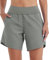 WILLIT Badeshorts Damen Badehose Schwimmen Boardshorts Schnelltrocknend Sommer Bikini Shorts High Waist Trunks UPF50+ UVA Schutz 7 mit Liner Taschen Grau Größe 38