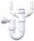 'P' Trap with Washer and Dishwasher Connector | Full Set | 16 Pieces | White | Drain Waste Trap Pipe | 40mm for Kitchen Sink