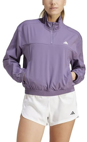 adidas Mujer AEROREADY Train Essentials Woven Quarter-Zip Track Jacket, Shadow Violet, XL