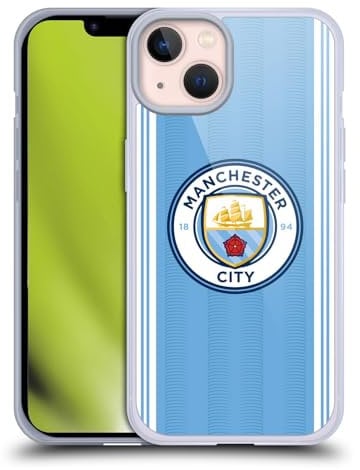 Head Case Designs Officially Licensed Manchester City Man City FC Home 2023/24 Badge Kit Soft Gel Case Compatible With Apple iPhone 13