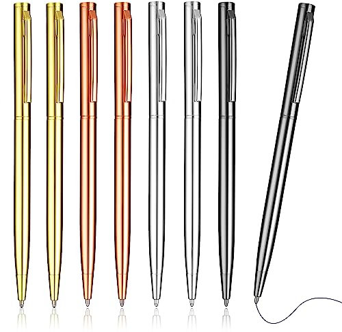 Kugelschreiber, 8PCS 1.0mm glattes Schreiben Kugelschreiber Punkt schwarzer Tinte Kugelschreiber schnell trocknend Schreibstift Kugelschreiber für Büro Schule liefert (Roségold+Gold+Grau+Silber)