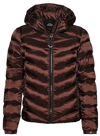 Superdry Damen Fuji Steppjacke mit Kapuze Dunkles Eichenbraun 40