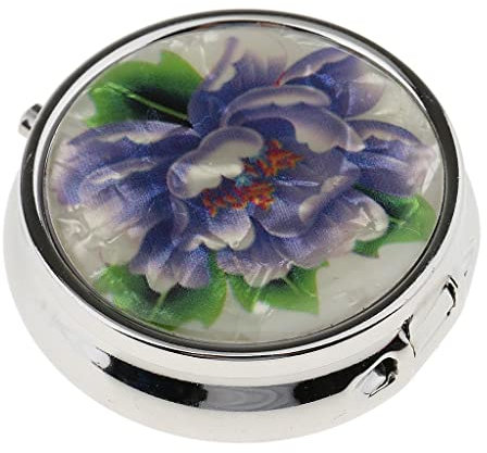 Runde Pillendose aus Metall mit zufälligem Muster – leicht und tragbar