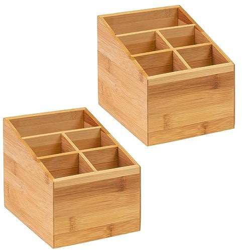 Westmark Küchen-Organizer/Tischbutler, 2 Stück, Je 5 Fächer, Maße: Je 13 X 13,5 X 16 cm, Bambus, Tapas Und Friends, Hellbraun, 698422E3