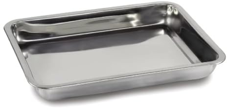 Stainless Steel Oven Tray-Roasting Dish-Oven Tray-Sheet PAN-Oven Dish (50cm x 35cm x 4.8cm, Silver)