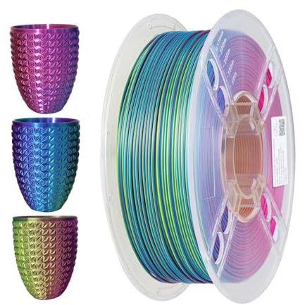CC3D Seide Dreifarbig Farbe PLA Filament Seide Blau/Gelb/Lila Filament PLA 3D Drucker Filament 1,75mm 1KG Koextrusion Filament PLA Glänzend Metallisch Filament Seide PLA Filament Blau Gelb Lila 3 in 1