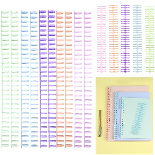 SLTAXAR 15PCS Peignes de Reliure en Plastique 12MM 30 Trous Peignes en Plastique pour Reliure Peignes Spirales pour Reliure Anneau de Reliure pour Papier Relieuses en Peigne Plastique pour DIY Cahier