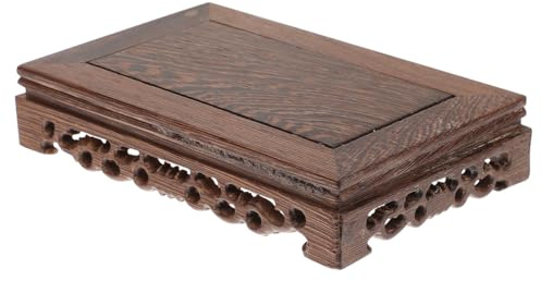 HOMSFOU 1 pezzo rettangolare in legno ebano, supporto per presentazioni in legno, base per bonsai, base in legno, teiere, base per vasi in legno