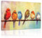 ZXHYWYM Bilder auf Leinwand mit Vögeln bunter Vogel der auf einem Ast steht Gemälde Drucke Tiere Kunstwerk Heimdekoration für Wohnzimmer Schlafzimmer Gerahmt (Bild-3, (30.00 x 45.00 cms))