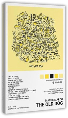 Yeepi Mac DeMarco Poster This Old Dog Albumcover-Poster, Leinwandposter, Schlafzimmer-Dekor, Sportlandschaft, Büro, Raumdekoration, Geschenk, Rahmen-Stil, 30 x 45 cm